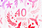 40 Watercolor backgrounds pack, a Texture Graphic by Anttoniu (Thumbnail 1 of 4)