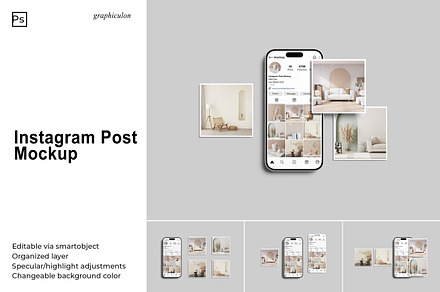 Instagram Post Mockup, a Social Media Template by Graphiculon