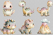 Dinosaurs Watercolor Clipart, an Illustration by Sublimation Artist (Thumbnail 4 of 7)