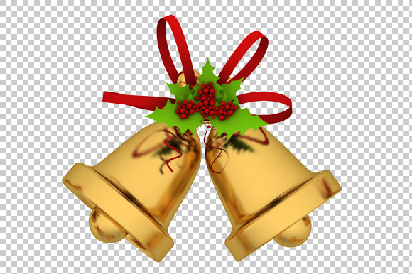 Christmas Bells 3D Render Png