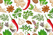 Hot pattern with herbs and spices, a Pattern Graphic by Primula`s shop (Thumbnail 2 of 3)