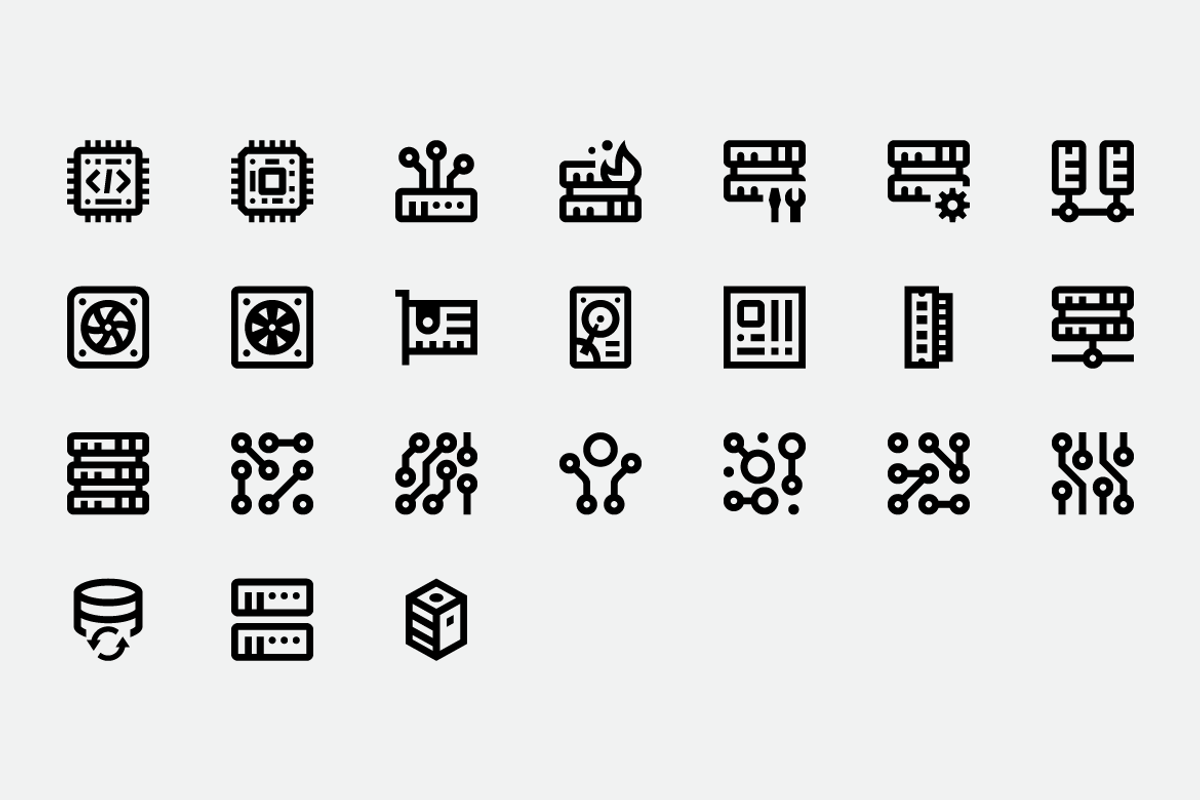 Basicons / Hardware / Servers, an Icon by Danil Polshin