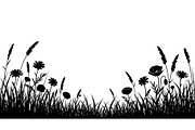 Floral Grass Border Silhouette Bundl, an Illustration by Amazin_art (Thumbnail 8 of 51)