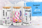 Breast Cancer Awareness Glass Can, a Pattern Graphic by TumblerArtDS (Thumbnail 1 of 3)