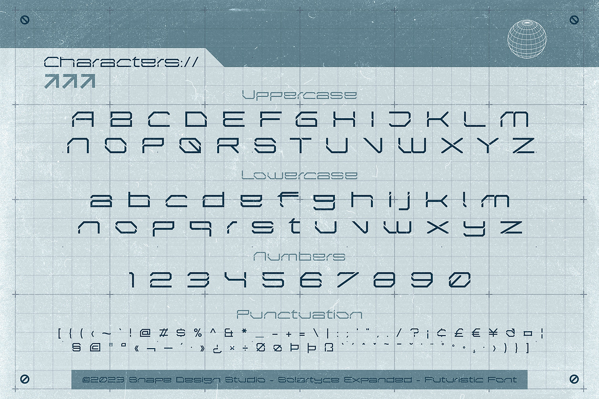 Solartyce Expanded - Futuristic Font, a Sans Serif Font by Snape Design Studio (Photo 2 of 5)