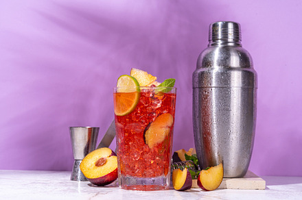 Iced plum tea, or plum lemonade, a Food & Drink Photo by Rimma