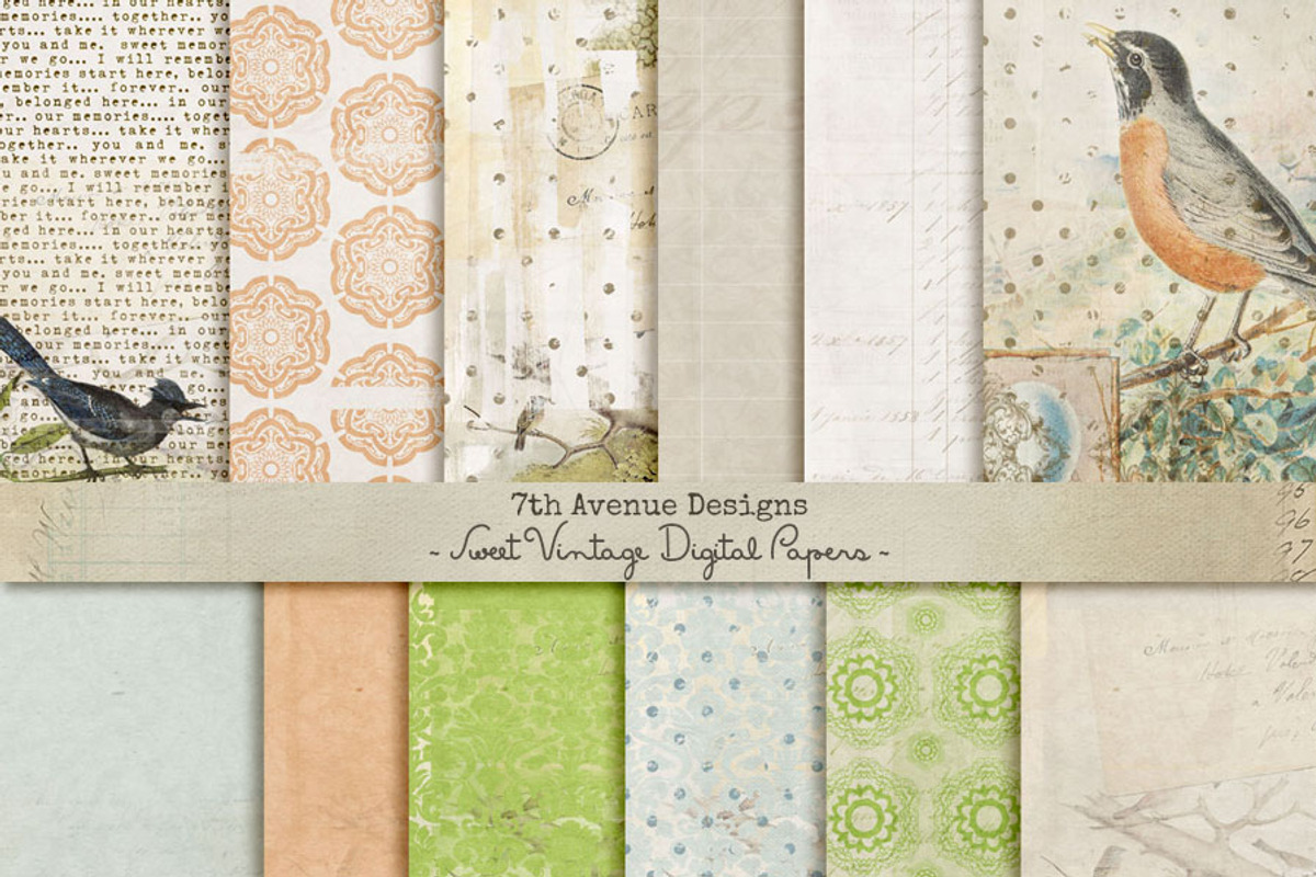 Sweet Vintage Digital Papers