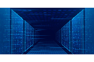Blue data center abstract vector