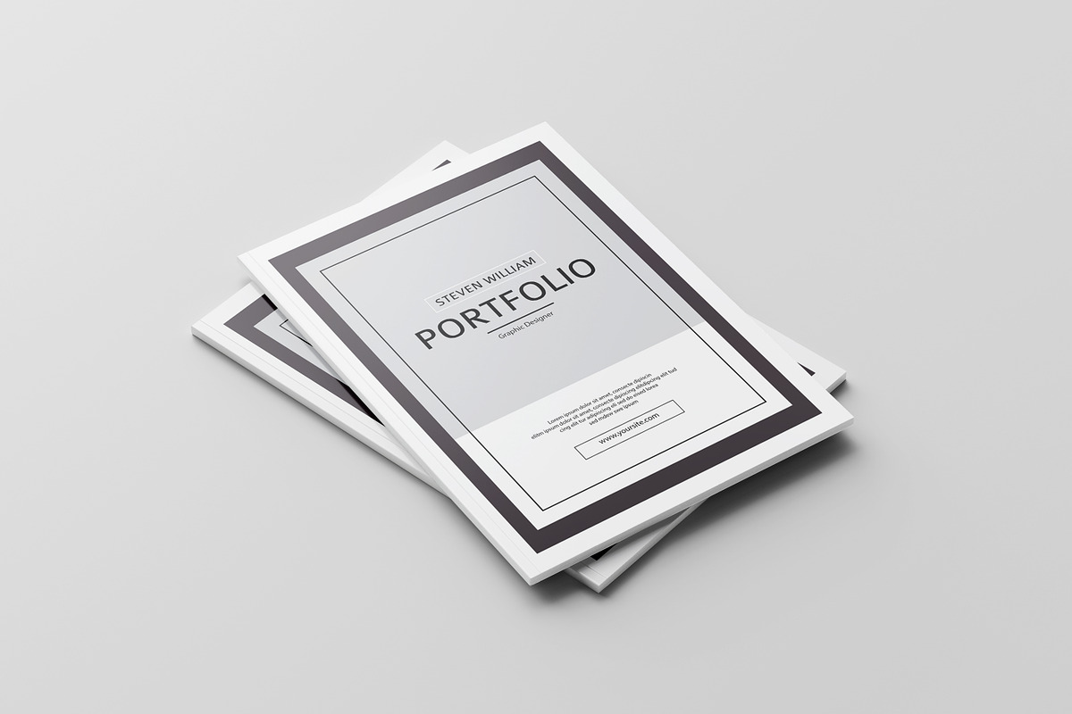 Minimal Portfolio Brochure Template, a Brochure Template by retrographix (Photo 2 of 11)