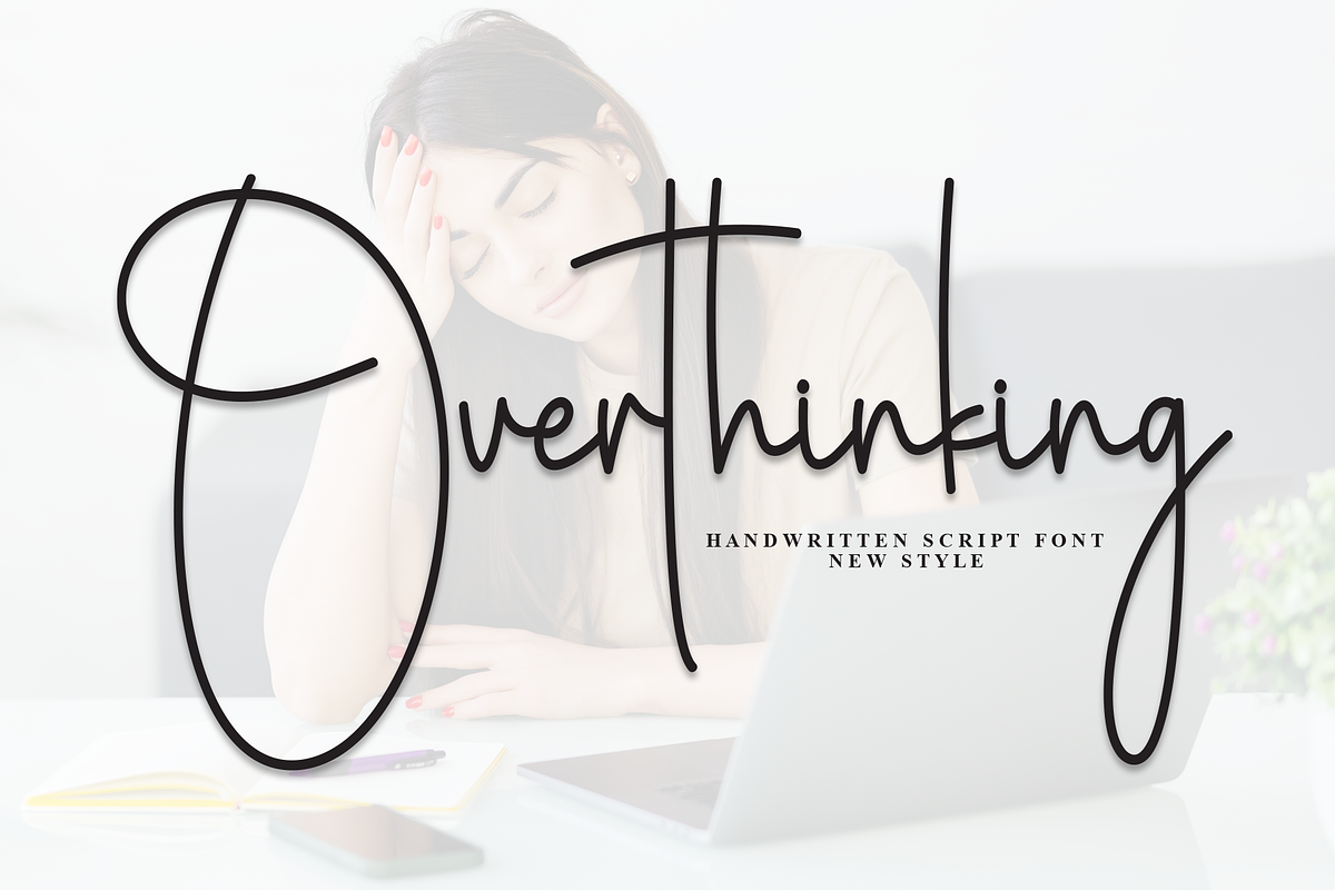 Overthinking | Script Font, a Handwritten Font by Scratchones (Photo 1 of 8)