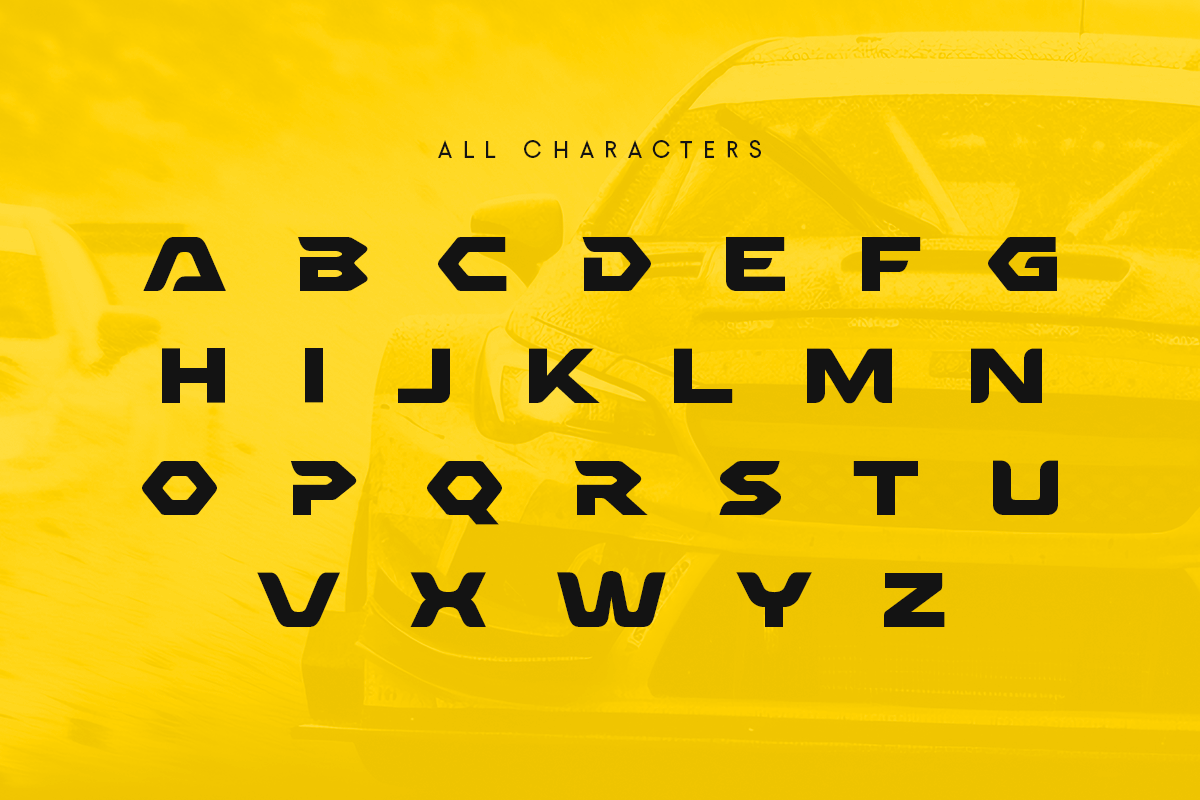 RACER - Racing Car Modern Font, a Sans Serif Font by Hamz Studio (Photo 2 of 8)