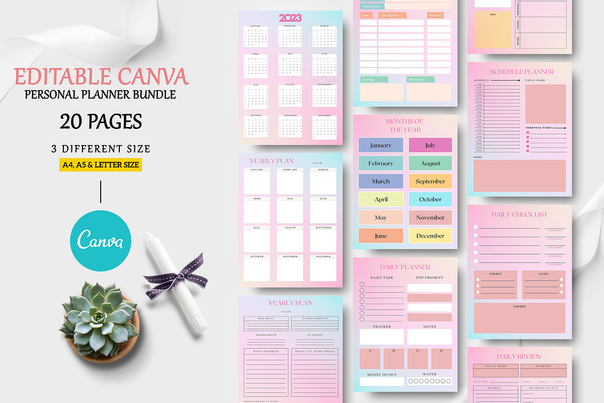 Personal planner bundle Template, a Stationery Template by Ultimate Template Shop (Photo 1 of 9)