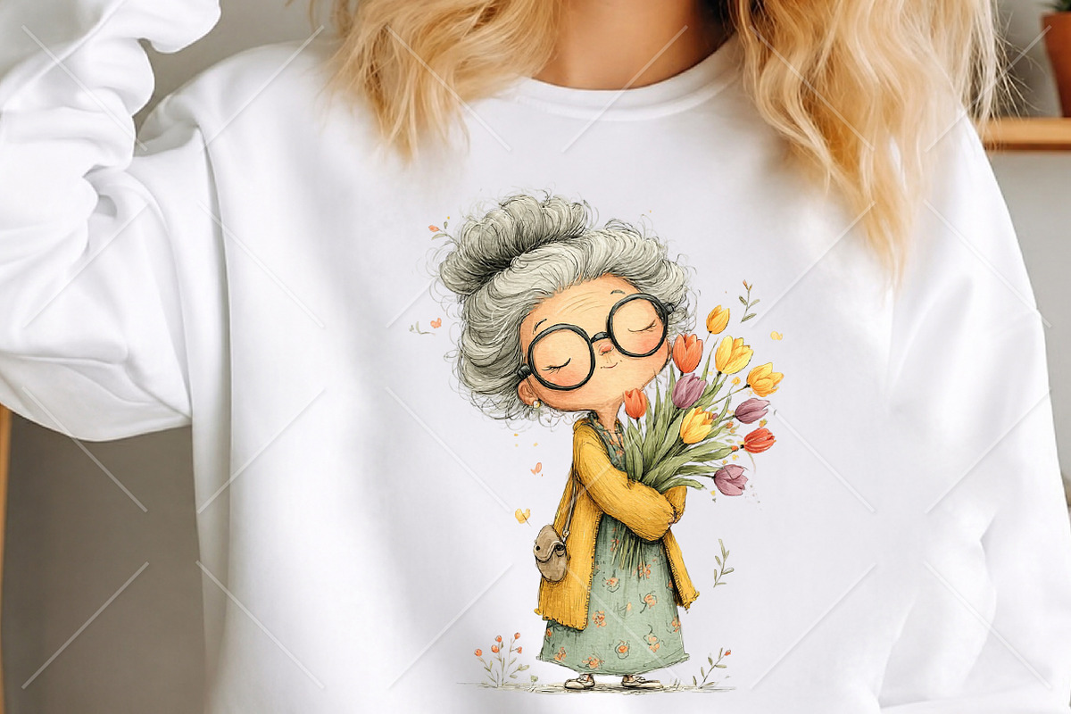 Whimsical Spring Grandma Clipart, a Seasonal Illustration by Canvas Craft (Photo 5 of 10)