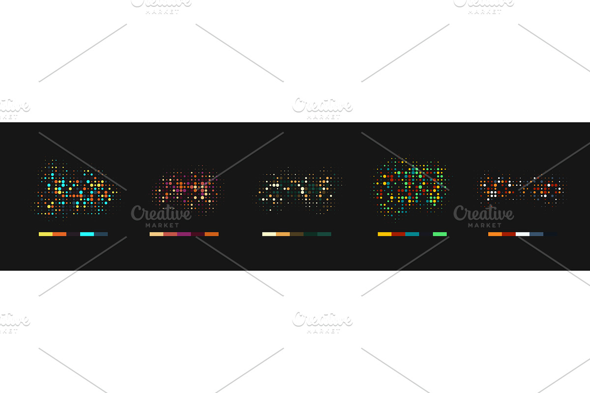 Abstract halftone dot shapes, an Illustration by Liudmyla Matviiets