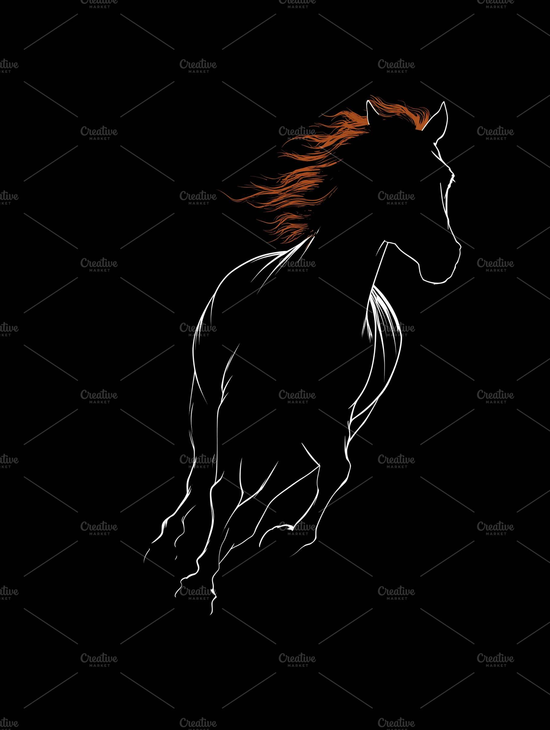 Minimalist line art silhouette of, an Animal Photo by MistyDay