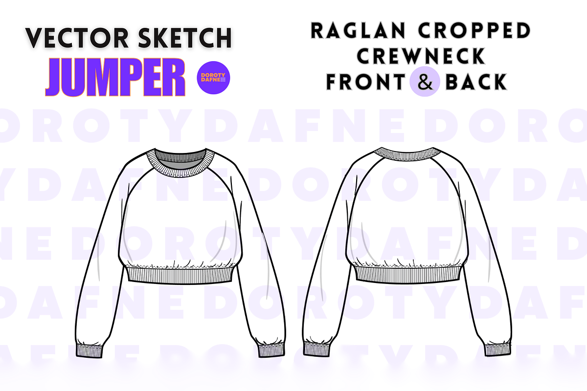 Cropped Raglan Crewneck, an Apparel Mockup by Doroty Dafne Designs (Photo 2 of 7)
