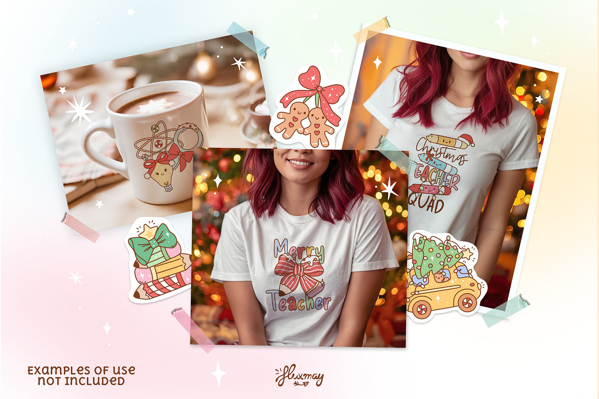Cute Christmas School Clipart Bundle, an Education Illustration by Huxmay (Photo 6 of 7)