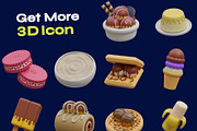 Ice Cream & Desserts 3D Icon, a Food & Drink 3D Model by orenjidesign (Thumbnail 7 of 8)
