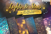 Lights & Stars Clipart + Backgrounds, a Pattern Graphic by MixPixBox (Thumbnail 1 of 5)