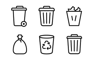 Illustration of various trash bins, an Illustration by ZinetroN