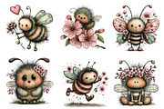 Whimsical Spring Bee Clipart, an Illustration by Dream Creation (Thumbnail 6 of 6)