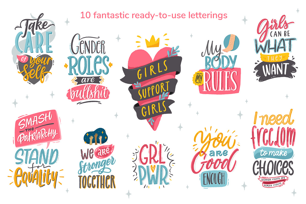 Feminism, letterings+graphics, an Education Illustration by Nina's Illustration Shop (Photo 4 of 6)