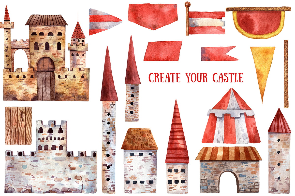Old Fairy Tale - Watercolor Clip Art, an Animal Illustration by Mashamashastu (Photo 7 of 16)