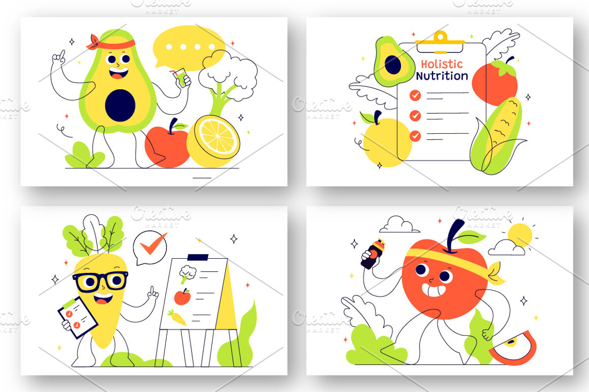 10 Holistic Nutrition Illustration, a Food Illustration by denayunebgt (Photo 2 of 4)