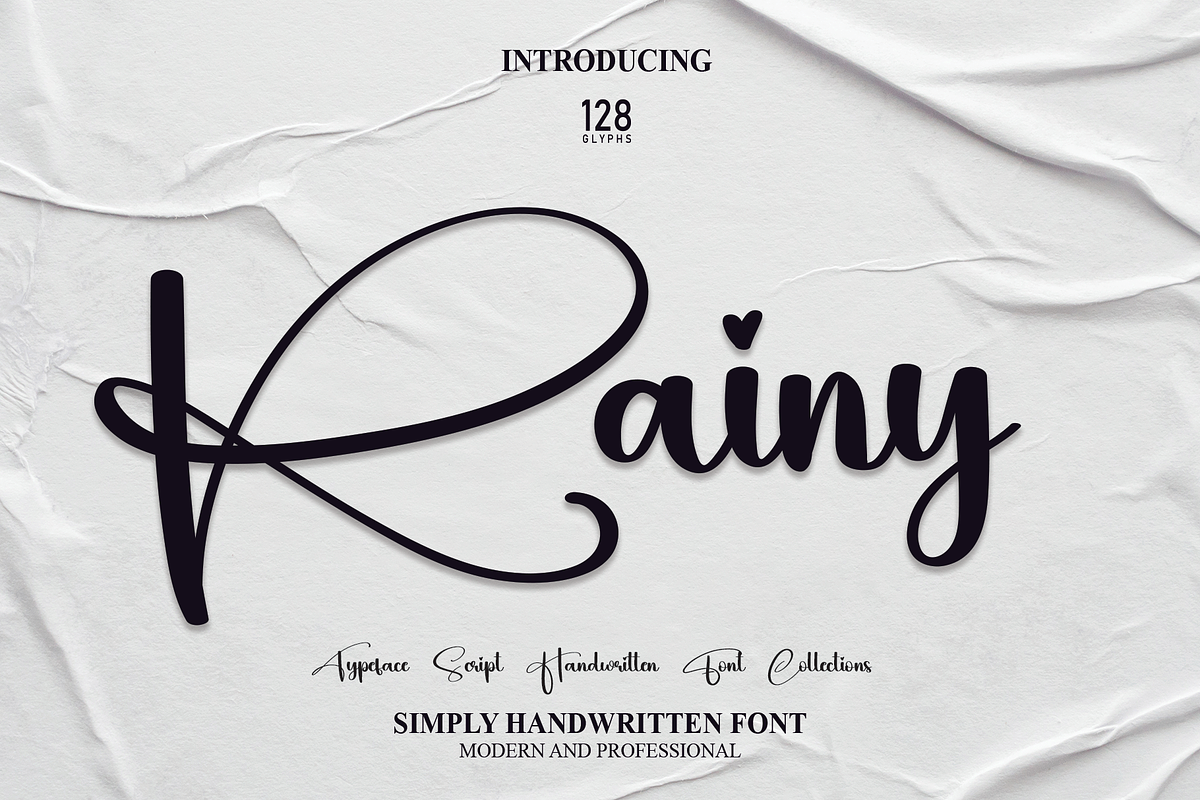 Rainy | Script Font, a Script Font by Scratchones (Photo 1 of 8)
