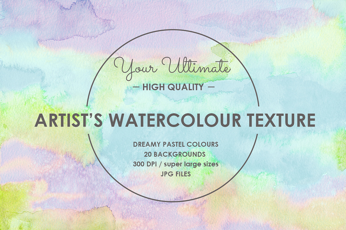 20 HAND PAINTED WATERCOLOUR TEXTURES, a Texture Graphic by Sweet Oh Sour (Photo 1 of 3)