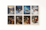 Vintage Christmas Wall Art Set, an Illustration by PrintablesByFranklyn (Thumbnail 8 of 9)