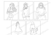 Coloring Book 12 Girls, a Person Illustration by GlamArtZhanna (Thumbnail 2 of 4)