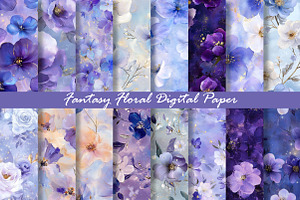 Fantasy Floral Digital Paper