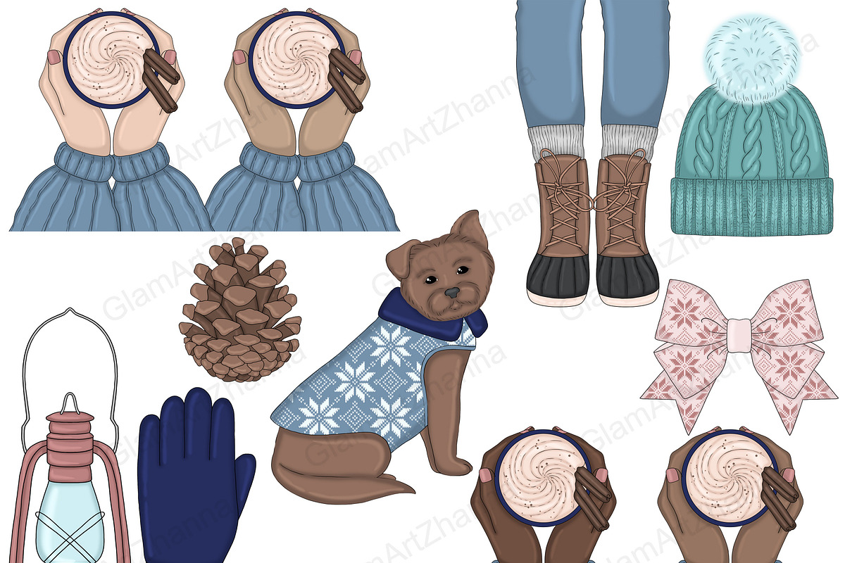 Winter Cabin Clipart, a Seasonal Illustration by GlamArtZhanna (Photo 4 of 5)