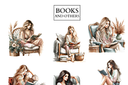 Book clipart, Books lover, girl png, a Person Illustration by VM PARTYS  BY TAIRUMA (Thumbnail 3 of 10)