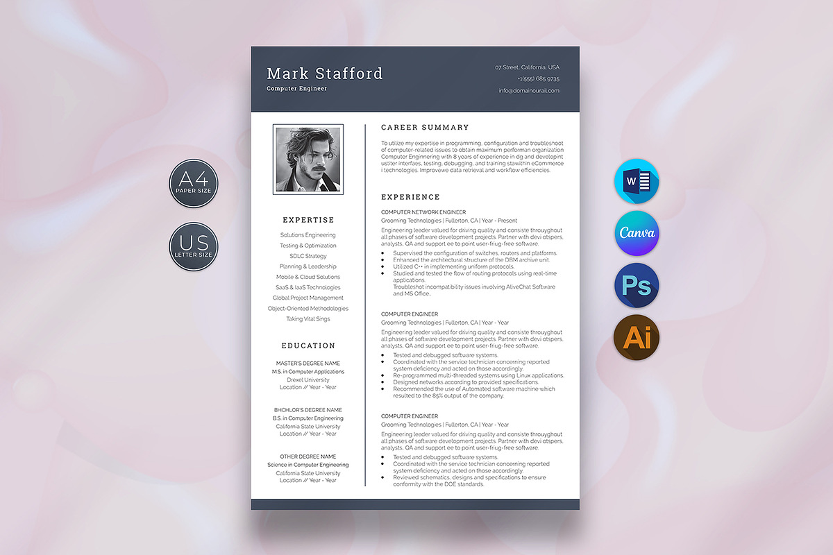 Resume Template, a Resume Template by DesignDevisers (Photo 1 of 10)
