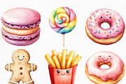 Cute Cartoon Food Clipart, an Illustration by Craft Nest (Thumbnail 4 of 6)