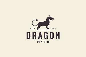 Horse With Dragon Head Myth Logo