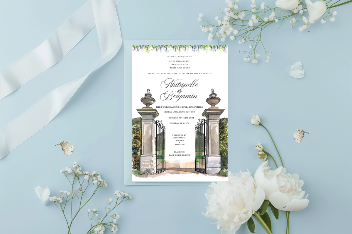 watercolor wedding venue card, an Invitation Template by Isbah_studio (Photo 8 of 22)