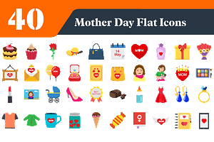 Mother’s Day Flat Icons Bundle, an Emoji Icon by EllaMaiyaali