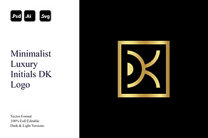 Minimalist Luxury Initials DK Logo, a Branding & Logo Template by Luxury Logos