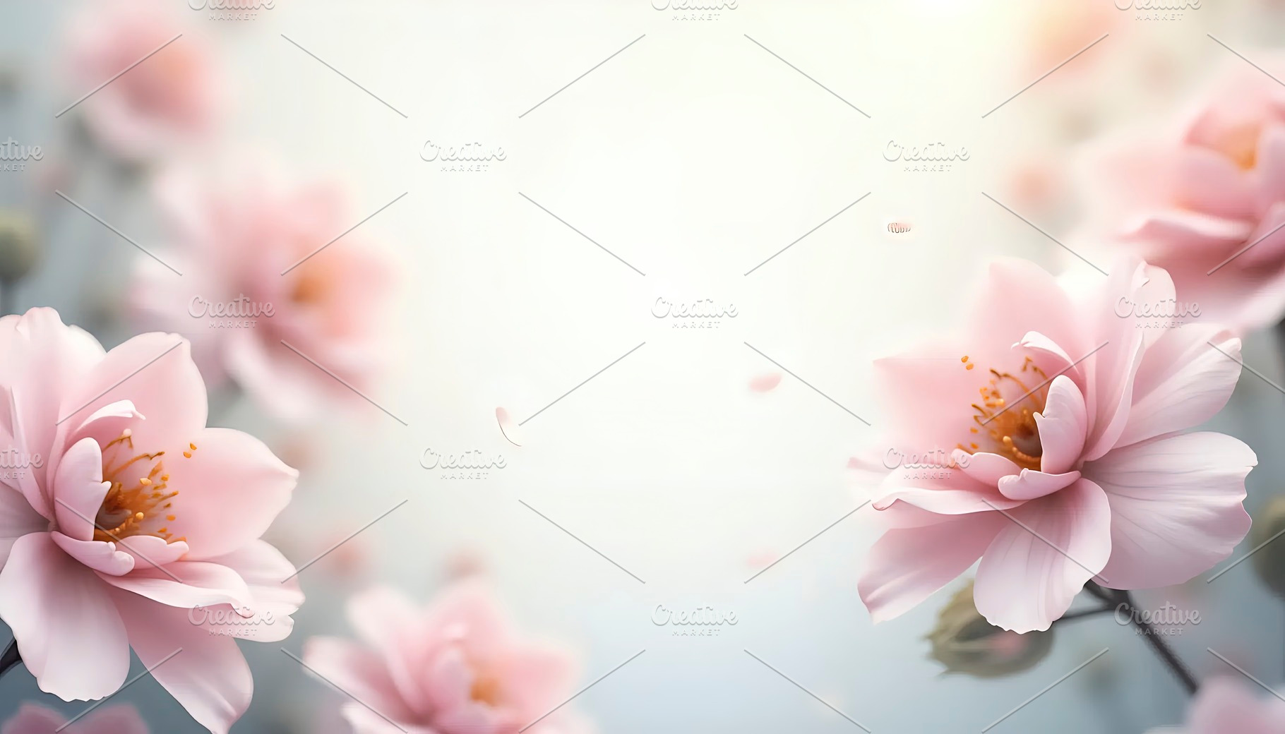Blurred Flower Background With Text, a Photo by LOGOCREATIVE