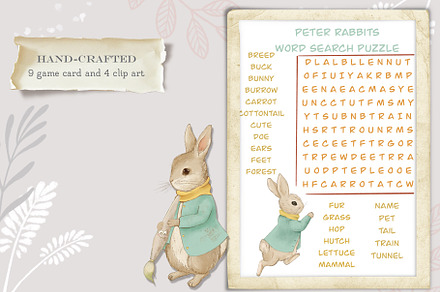 Peter Rabbit Game and clipart, an Education Illustration by AlenaVlasko stock Market