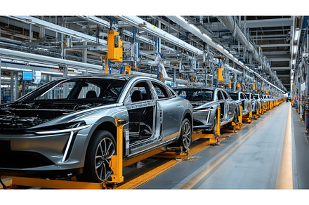 Automotive assembly line with, an Industrial Photo by Sergey Kotenev