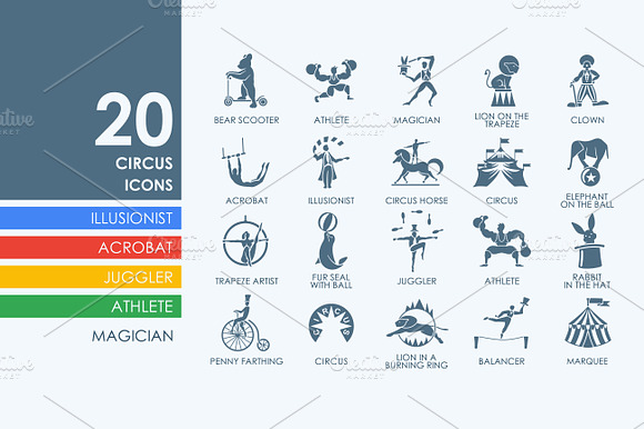 20 Circus Icons