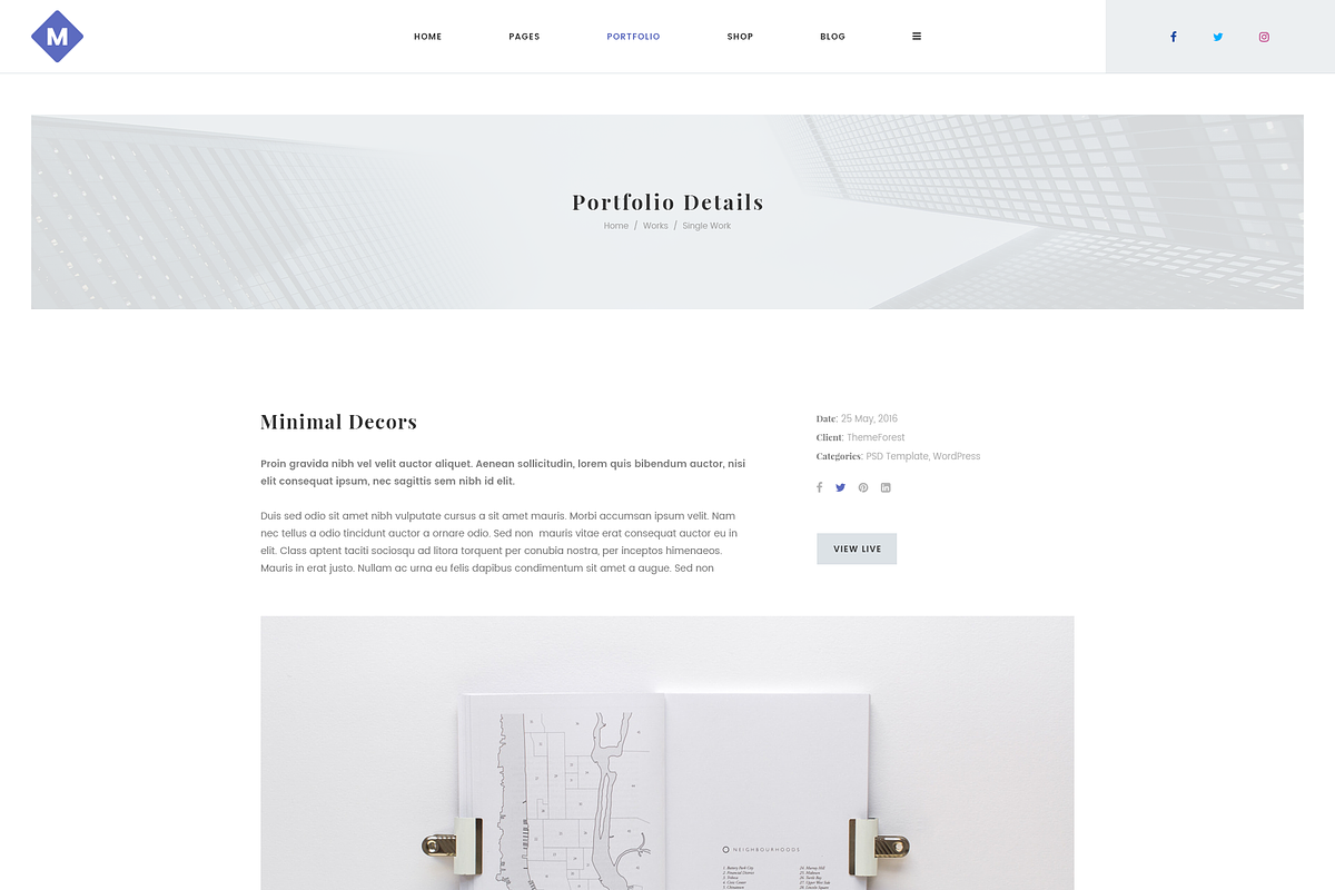 M - Minimal PSD Portfolio Template, a Landing Page Template by bigpsfan's SHOP (Photo 14 of 24)
