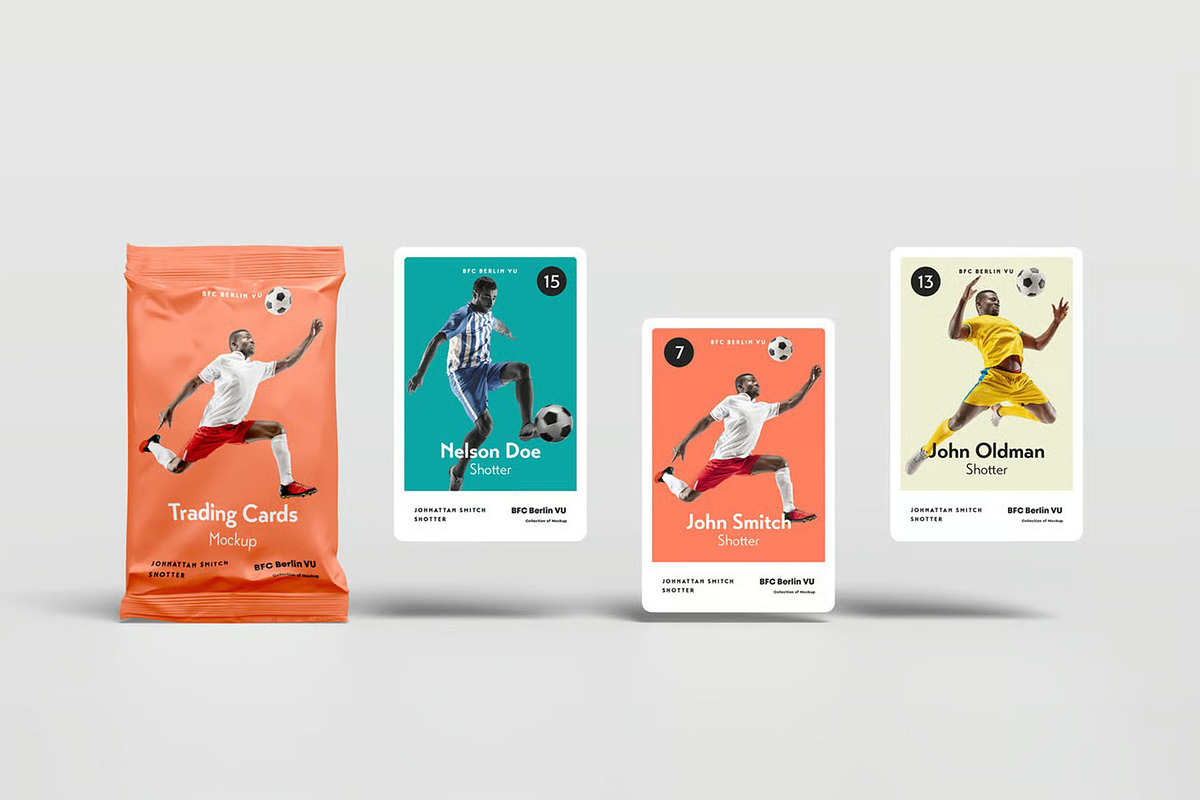 Trading Cards Mock-up, an Advertising Mockup by zippypixelstudio (Photo 3 of 14)