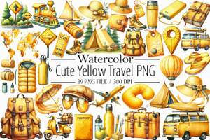 Cute Yellow Travel PNG, an Illustration by Libby Wishes