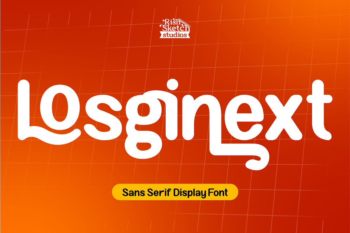 Losginext - Sans Serif Display Font, a Sans Serif Font by Rishsketch (Photo 1 of 15)