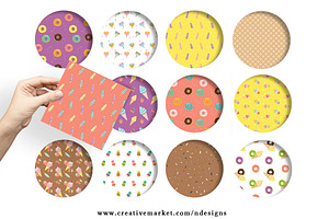 Ice Cream Donut Tileable Pattern